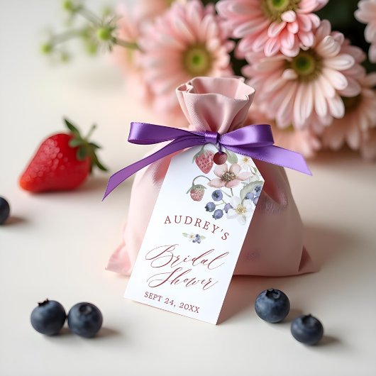 Berry Sweet Brautparty Wilde Berries & Blume Geschenkanhänger