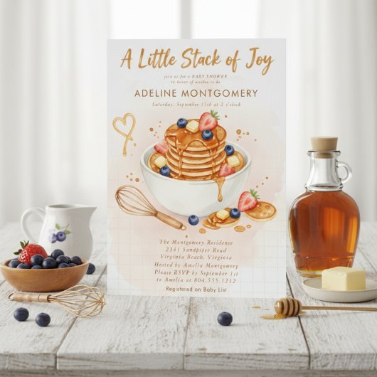 Berry Sweet breakfast pancake baby shower Einladung