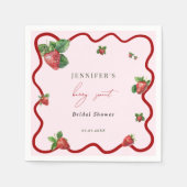 Berry Sweet Bridal Shower Strawberry Serviette (Vorderseite)