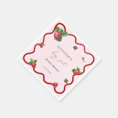 Berry Sweet Bridal Shower Strawberry Serviette (Ecke)