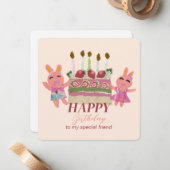 Berry Sweet Bunny Buddies Mitteilungskarte (Vorderseite/Rückseite Beispiel)