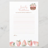 Berry Sweet Cake Baby Shower Predictions Card (Rückseite)