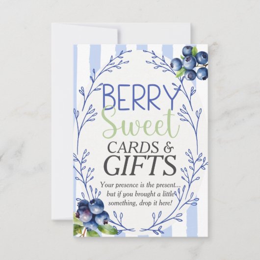 Berry Sweet CARDS & GIFTS Blueberry Sign Einladung (Vorderseite)