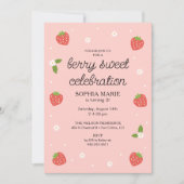 Berry Sweet Celebration Strawberry Birthday Party Einladung (Vorderseite)