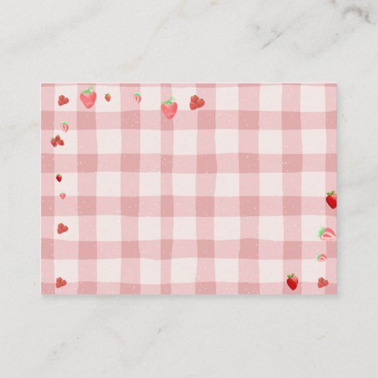Berry Sweet Checkered Coquette Diaper Raffle Begleitkarte (Rückseite)