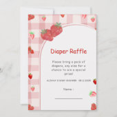 Berry Sweet Checkered Coquette Diaper Raffle Einladung (Vorderseite)