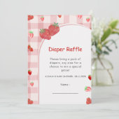 Berry Sweet Checkered Coquette Diaper Raffle Einladung (Stehend Vorderseite)