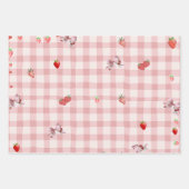 Berry Sweet Checkered Pattrenbogen Coquette Geschenkpapier Set (Vorderseite 3)
