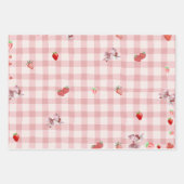 Berry Sweet Checkered Pattrenbogen Coquette Geschenkpapier Set (Vorderseite 2)