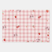 Berry Sweet Checkered Pattrenbogen Coquette Geschenkpapier Set (Vorderseite)