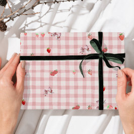 Berry Sweet Checkered Pattrenbogen Coquette Geschenkpapier Set