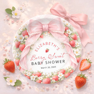 Berry Sweet Coquette Bogen Baby Shower Pappteller