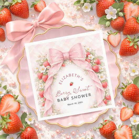 Berry Sweet Coquette Bogen Baby Shower Serviette