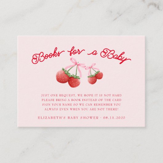 Berry Sweet Coquette Books for Baby Begleitkarte (Vorderseite)