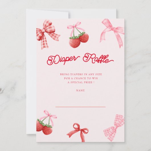 Berry Sweet Coquette Diaper Raffelkarte Einladung (Vorderseite)