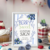 Berry Sweet Custom Pink Blueberry Sign Einladung
