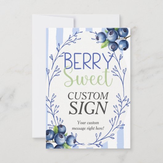 Berry Sweet Custom Pink Blueberry Sign Einladung (Vorderseite)