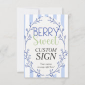 Berry Sweet Custom Pink Blueberry Sign Einladung (Rückseite)