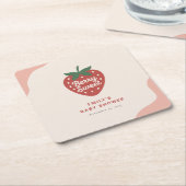 Berry Sweet Cute Baby Shower Rechteckiger Pappuntersetzer (angewinkelt)