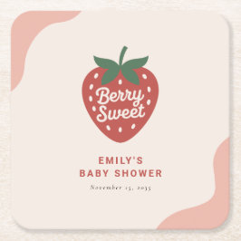 Berry Sweet Cute Baby Shower Rechteckiger Pappuntersetzer