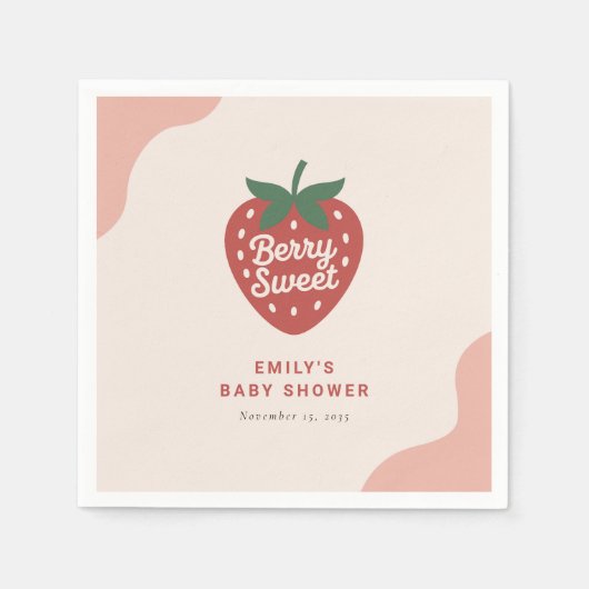 Berry Sweet Cute Baby Shower Serviette (Vorderseite)