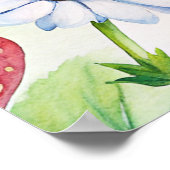 Berry sweet daisy Erdbeere Baby Dusche Empfang Poster (Ecke)