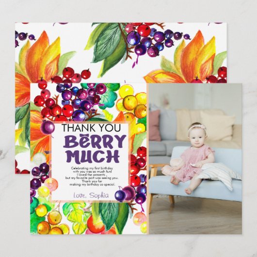 Berry Sweet Dankeskarte (Vorne/Hinten)
