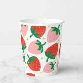 Berry Sweet Delights Muster Weiß Pappbecher (Vorderseite)