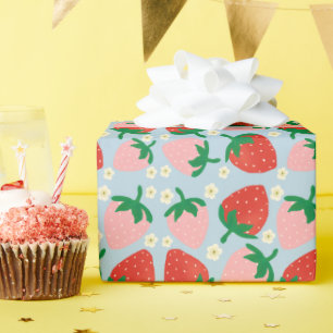 Berry Sweet Delights Pastellblau Geschenkpapier