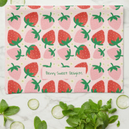 Berry Sweet Delights Sanftes Rosa Geschirrtuch