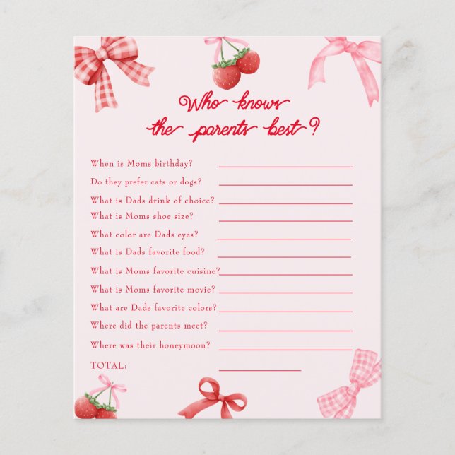 Berry Sweet, der das Kinderduschenspiel der Eltern (Vorderseite)