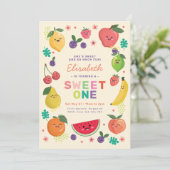 Berry Sweet Ein Geburtstag laden Rainbow Niedlich Einladung (Stehend Vorderseite)