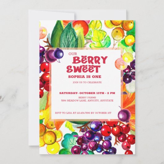 Berry Sweet Einladung (Vorderseite)