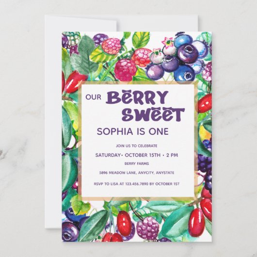 Berry Sweet Einladung (Vorderseite)