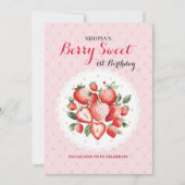 Berry Sweet Einladung zum 1. Geburtstag (Vorderseite)
