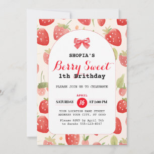 Berry Sweet Einladung zum 1. Geburtstag