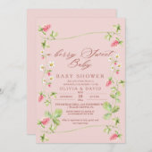 Berry Sweet Elegant Baby Shower Strawberry Einladung (Vorne/Hinten)