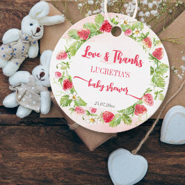 Berry Sweet Erdbeere Baby Dusche Danke Geschenkanhänger