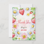 Berry Sweet Erdbeere Babydusche Dankeskarte (Vorderseite)