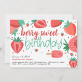 Berry Sweet Erdbeere Geburtstagsparty Einladung (Vorderseite)