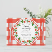 Berry Sweet Erdbeere Geburtstagsparty Einladung (Stehend Vorderseite)