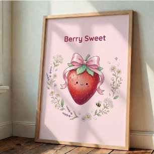 Berry Sweet Erdbeere Kawaii Süße Wandkunst Poster