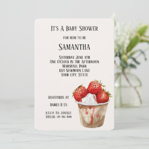 Berry Sweet Erdbeeren Baby Shower Einladung