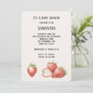 Berry Sweet Erdbeeren Baby Shower Einladung