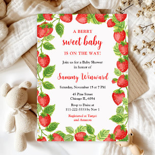 Berry Sweet Erdbeeren Baby Shower Einladung