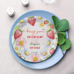 Berry Sweet Erdbeeren Babydusche bedruckt Pappteller<br><div class="desc">Berry Sweet Erdbeere Baby Dusche personalisierte monogramm gedruckte Papier Teller Vorlage,  Sommer Garten Erdbeeren Thema Babydusche Teller Erdbeeren und Molkereien Garten Thema personalisierte Tischdekoration</div>