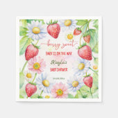 Berry Sweet Erdbeeren Babydusche bedruckt Serviette (Vorderseite)