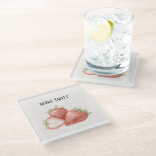 Berry Sweet Erdbeeren   Glasuntersetzer