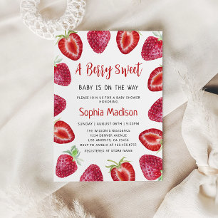 Berry Sweet Erdbeerfrüchte Babydusche Einladung
