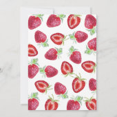 Berry Sweet | Erdbeerfrüchte Babydusche Einladung (Rückseite)